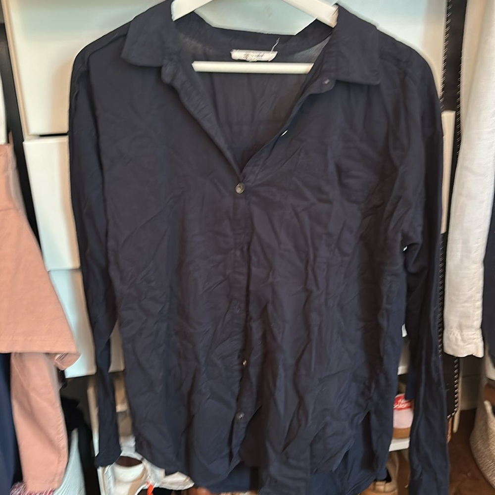 Splendid Paige Long Sleeve top Navy medium - Picture 4 of 5